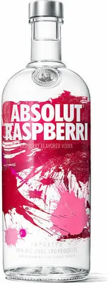 Produktbild von Absolut Vodka Raspberri, Wodka mit Himbeeraroma, Schnaps, Spirituose, Alkohol, Flasche, 40 %, 1 L, 70351200