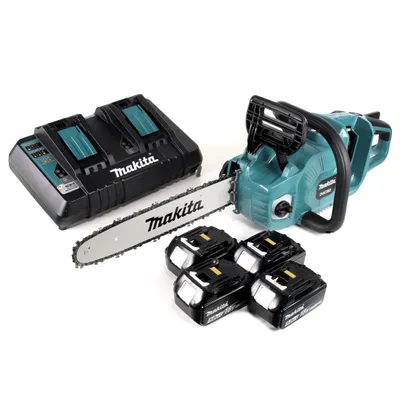 Produktbild von Makita DUC 353 PT4 Akku Kettensäge 36V ( 2x18V ) Brushless 35 cm + 4x 5,0 Ah Akku + Doppelladegerät