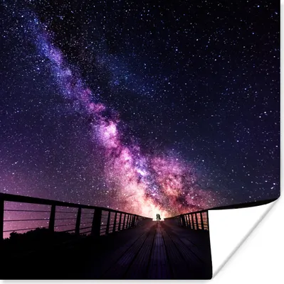 Produktbild von MuchoWow® Poster Universum - Galaxie - Lila - Jungen - Mädchen - Kinder 100x100 cm - Babyzimmer