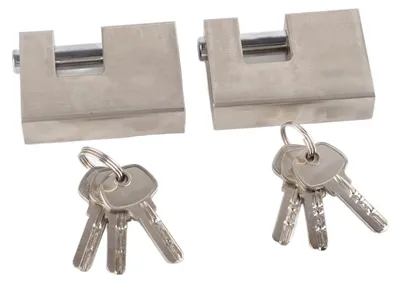 Produktbild von Schloss, robust – Wasserdicht – Vorhängeschloss mit Schlüsseln – Vorhängeschlösser für den Außenbereich – Stahlkonstruktion – 6 Schlüssel inklusive – Bügelschloss