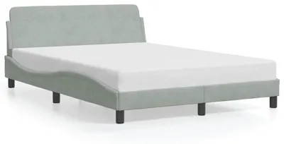 Produktbild von vidaXL Bettgestell Dover Hellgrau 135x190 cm Samt