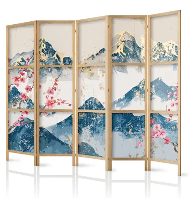 Produktbild von framed concept - Paravent Raumteiler aus Holz 225x172 cm, 5-teilig, einseitig, im orientalischen Stil