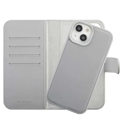 Produktbild von Selencia Olyn Abnehmbare Bookcase mit MagSafe iPhone 15 - Grau