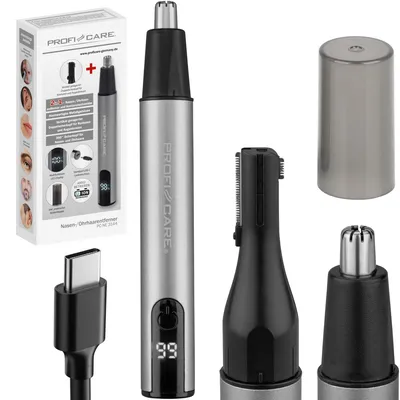 Produktbild von ProfiCare PC-NE 3144, Grau, Metall, Ohr, Nase, Edelstahl, Ladend, Status, Akku
