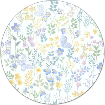 Produktbild von Glas Schneidebrett Herdabdeckplatten Schneideplatten Rund - 40 cm - Wiese gestrichen