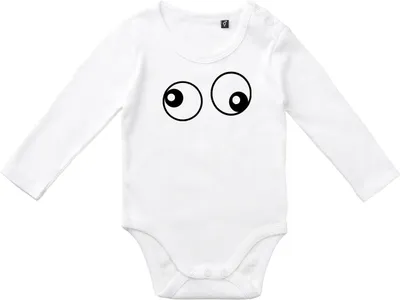 Produktbild von Huuraa Baby Body Freaky Eyes 80 White  Baumwolle Fairtrade Langarmbody Geschenkidee