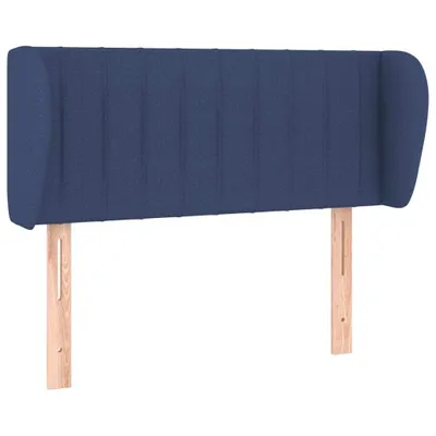 Image de Tête de lit avec oreilles Bleu 83x23x78/88 cm Tissu