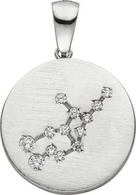 Produktbild von JOBO Anhänger Sternzeichen Jungfrau 925 Sterling Silber matt 13 Zirkonia Silberan