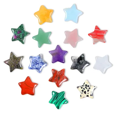 Image de 15 étoiles en cristal, pour une guérison naturelle - Petites pierres précieuses pour la méditation