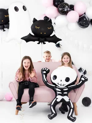 Immagine prodotto di Pallone in foil scheletro 84x100cm nero / bianco