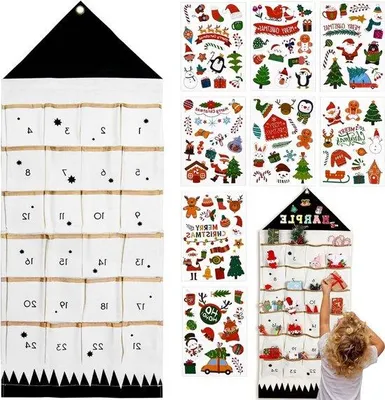 Produktbild von Adventskalender aus Stoff 2024 mit 24 Fächern zum Aufhängen