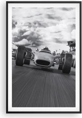 Produktbild von Gerahmtes Poster - Schwarzer Rahmen - Formel 1 Schwarz und Weiß - 61x91,5 cm - Wand Bild - Wanddeko - Wandbilder - Wandposter - Bilderrahmen - Bilder - Kunstdruck - Wandbild - P2BPA61x91-4127