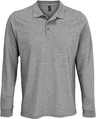 Produktbild von SOLs 03983 | Uni Long Sleeve PolyBaumwolle Polo Shirt XS bis 5XL - Farbe: Grey Melange - Größe: 4XL