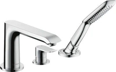 Immagine prodotto di Hansgrohe Metris Miscelatore 3 fori per vasca da bagno set prefabbricato cromo installazione bordo vasca