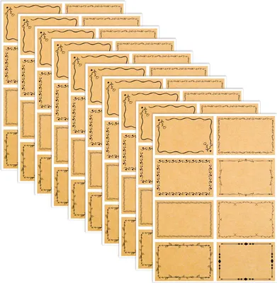 Produktbild von Selbstklebende Etiketten zum Beschriften, 80 Stück Kraftpapier-Etiketten, Beschriftungsetiketten, Gewürzglas-Etiketten, beschreibbare Etiketten zum Bekleben für Geschenke