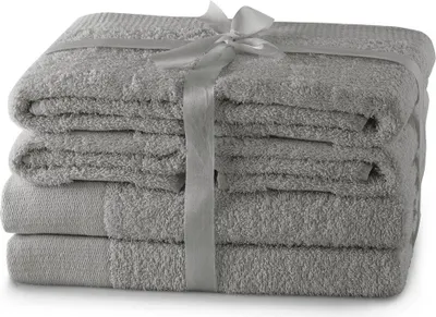Zdjęcie produktu dla Zestaw Ręczników 2*70x140 + 4*50x100 Srebrny AmeliaHome