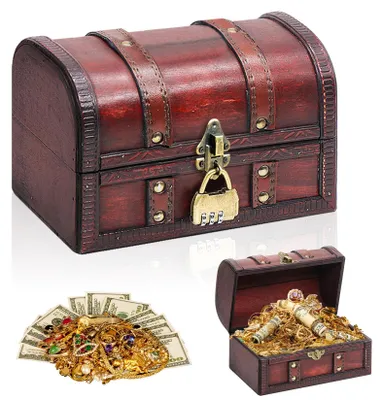 Holz-Schatzbox, Vintage, 20x13x12 cm, ohne Griff