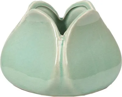 Obrázok produktu pre Keramická váza v tvare kvetu tyrkysová 10x8 cm