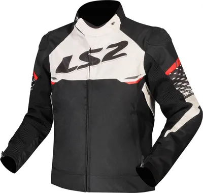 Produktbild von LS2 Apex wasserdichte Motorrad Textiljacke, schwarz/weiß/rot, M