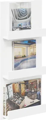 Produktbild von Eleganter Möbel Magazinregal mit Regal Weiß 51 x 11 x 102cm Holzwerkstoff - CJG510955 - Zeitungsständer