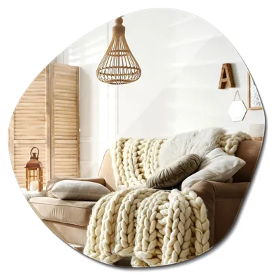 Produktbild von Unregelmäßiger Wandspiegel zum Aufhängen - 47,9 x 48,3 cm - Modern - Für das Badezimmer - Wohnzimmer - Schlafzimmer