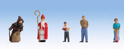 Modellbausatz Weihnachtsszene, 10-teilig, 7x1x10 cm