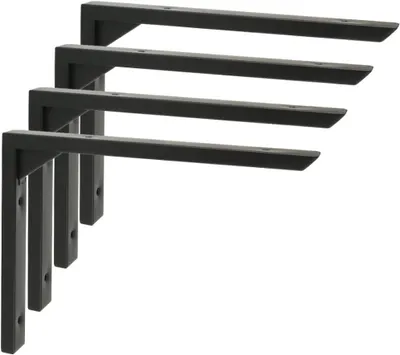 Produktbild von Set von 4 Edelstahl-Regalhaltern mit Wandmontage