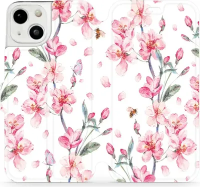 Zdjęcie produktu dla Etui na telefon komórkowy z klapką do iPhone'a 13, Mobiwear Book, Pink Spring