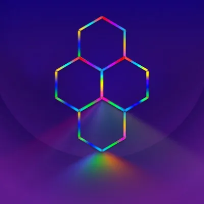 Produktbild von Kit 4 LED Hexagonal RGB 34W 110lm/w