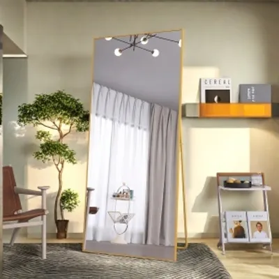Image de UnboxG 180 x 80 cm Miroir intégral, miroir sur pied et miroir mural 3 en 1, miroir d'habillage, miroir de vestiaire pour la chambre à coucher, le salon et l'entrée