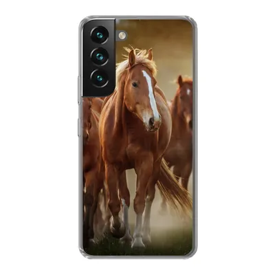 Produktbild von MuchoWow® Handyhülle Schutzhülle Hülle für Samsung Galaxy S22 Pferde - Licht - Natur Silikon Softcase Handy Hülle - Mobiltelefonhülle
