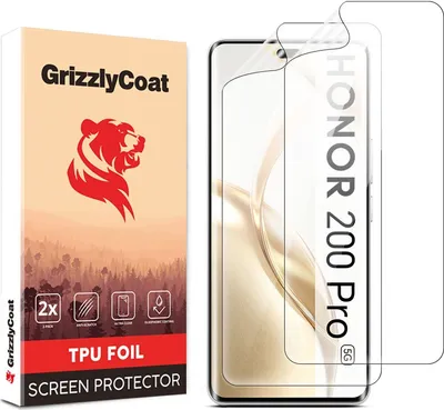 Produktbild von GrizzlyCoat HONOR 200 Pro Hydrogel TPU Displayschutz - Hüllenfreundlich (2er Pack)