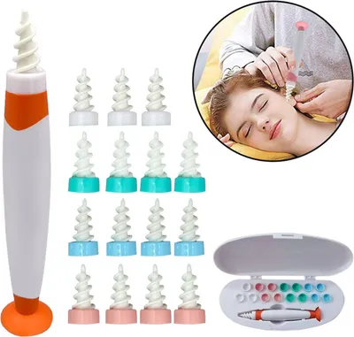 Image de Kit d'élimination du cérumen avec nettoyeur en spirale souple - Orange