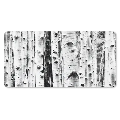 Produktbild von MuchoWow® Schreibtischunterlage Bäume - Holz - Schwarz und weiß - Natur 80x40 cm - XXL Mauspad - Gaming Mauspad
