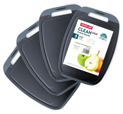 Produktbild von Neoflam - BiJu Antibakterielles Frühstücksbrettchen Set, 4tlg. - Granitschwarz