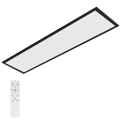 Produktbild von ZMH LED Panel 120x30 Dimmbar - Lang Flach Deckenleuchte RGB Farbwechsel Deckenpanel mit Fernbedienung 36W Deckenlampe Schwarz Groß Rechteckig Bürolampe Decke für Spielzimmer Büro Wohnzimmer