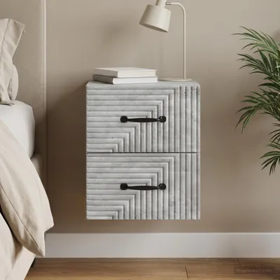 Immagine prodotto di Maison Exclusive - Comodino da parete grigio cemento 34,5 x 33 x 40 cm