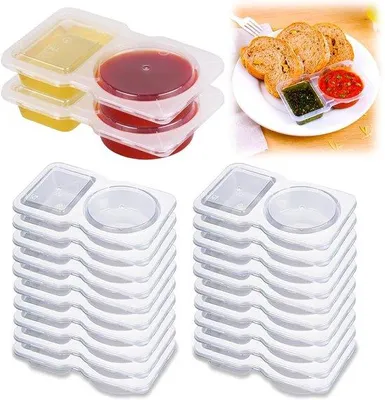 Produktbild von 20er-Pack wiederverwendbare Doppel-Snackbehälter für unterwegs