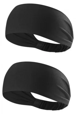 Produktbild von 2er Pack Sport-Stirnband aus Polyester, schweißabsorbierend und rutschfest, elastisch für Laufen, Yoga und Fitness