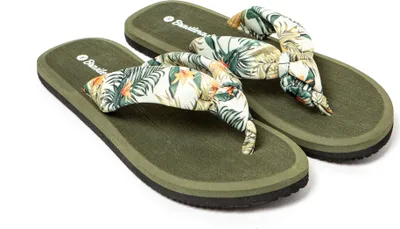 Produktbild von BRASILERAS Damen Zehensandalen mit rutschfester Sohle bequem schuhe strand/schwimmbad/stadt militärgrün 41 EU - UBHIS