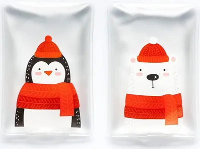 Produktbild von Home-Flair hochwertige Handwärmer I Wiederverwendbare Taschenwärmer I schöne Muster I Verschiedene Designs (2er Set Eisbär & Pinguin)