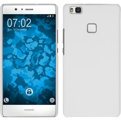 Produktbild von PhoneNatic Case kompatibel mit Huawei P9 Lite - Hülle weiß gummiert Hard-case + 2 Schutzfolien