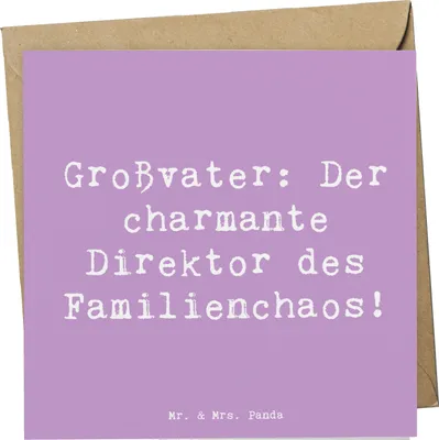 Produktbild von Mr. & Mrs. Panda Grußkarte Spruch Großvater Direktor - Lavendeltraum - Geschenk, Humor, Jubiläen, handgemacht, Opa, Bedingungslos, für, Lächeln, anlasskarte, Liebe