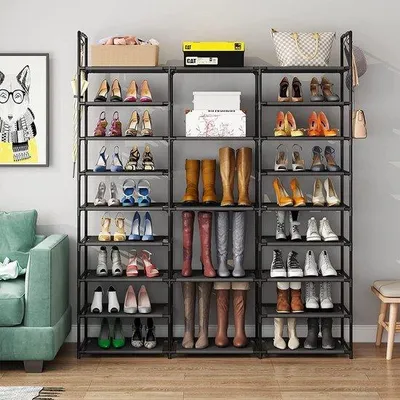 Produktbild von Famanu Schuhregal Metall mit 9 Etagen - Schwarz