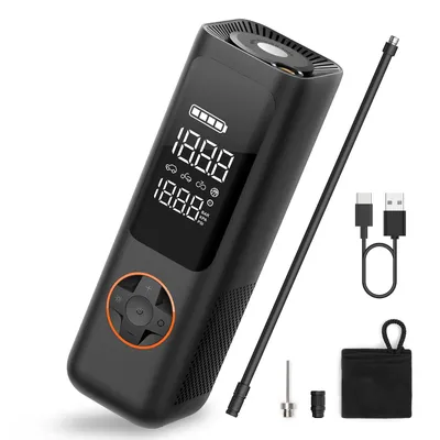 Produktbild von QiCYCLE P1, Luftpumpe, elektrisch und tragbar, max 10,3bar für Autos, Motorräder, Fahrräder, Bälle; Luftdruckanzeige, 7800mAh Akku, als Powerbank