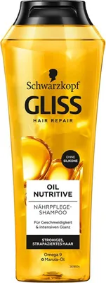 Immagine prodotto di 12x GLISS Kur Shampoo Oil Nutritive 400ml, lavaggio per capelli secchi, spezzati e danneggiati, pulizia nutriente, idratazione e lucentezza