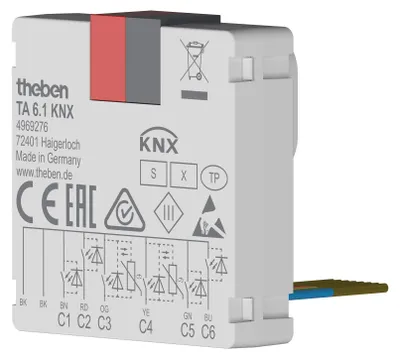 Produktbild von Theben TA 6.1 KNX 6-fach Tasterschnittstelle Binäreingang Data Secure 4969276