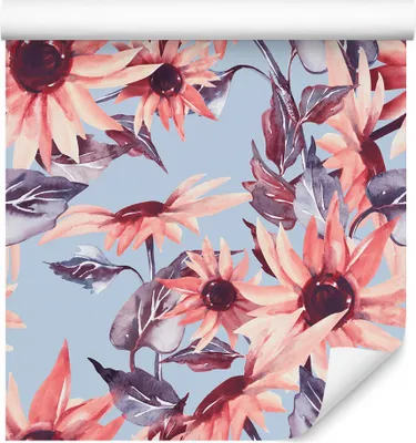 Immagine prodotto di 10m VLIES WALLPAPER rotolo natura flora girasoli piante acquerello XXL