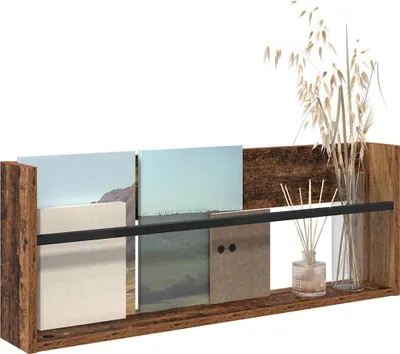 Produktbild von “2026 Modern“ Magazinregal mit Regal Altholz 80 x 12 x 30cm Holzwerkstoff - Zeitungsständer Designermöbel 784239 - Zeitungsständer