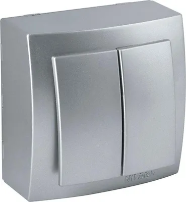 Produktbild von Serienschalter Silber Aluminium-Optik – Aufputz IP20 Innen – Themis